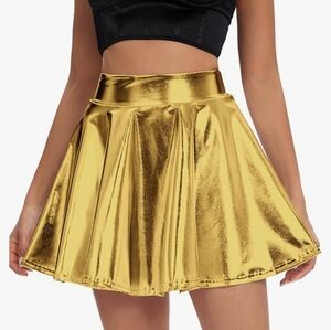 Urban coco fit and flare gold skater skirt